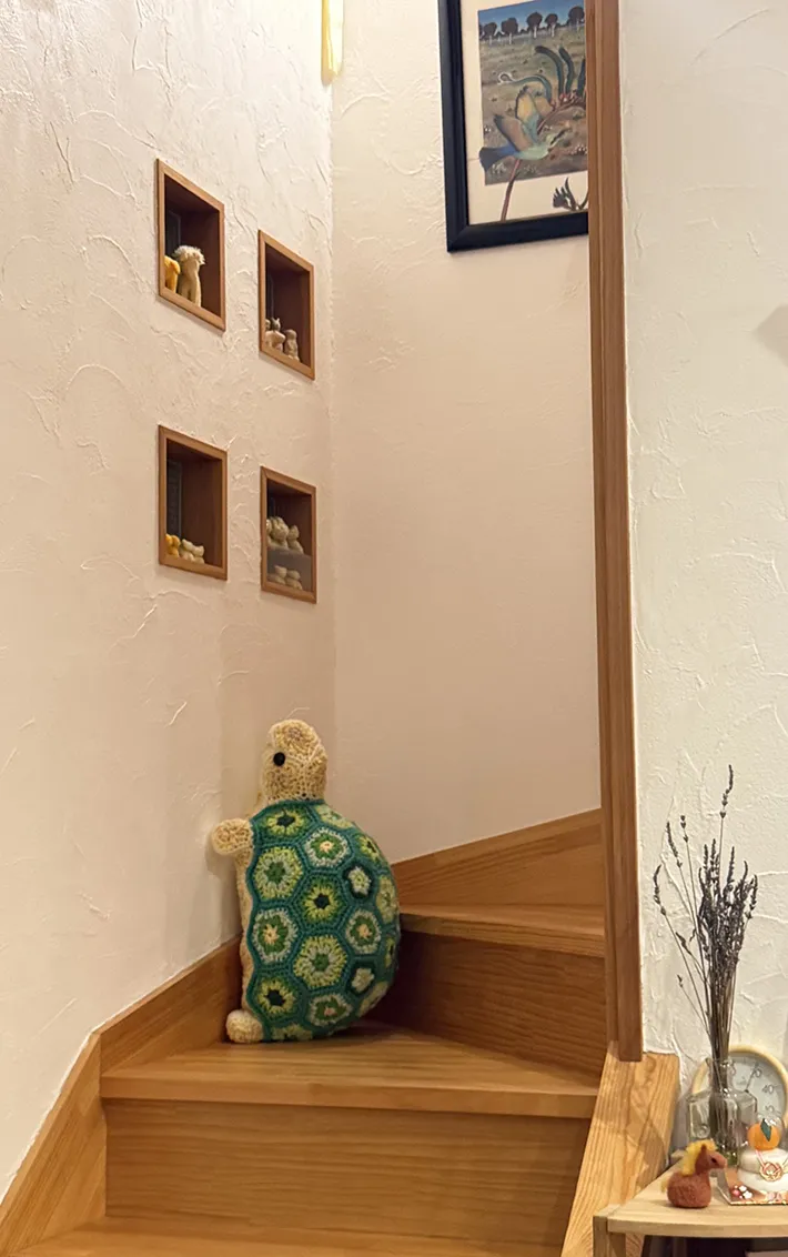 手編ニットのカメの写真