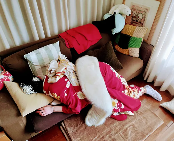 成人式後の写真