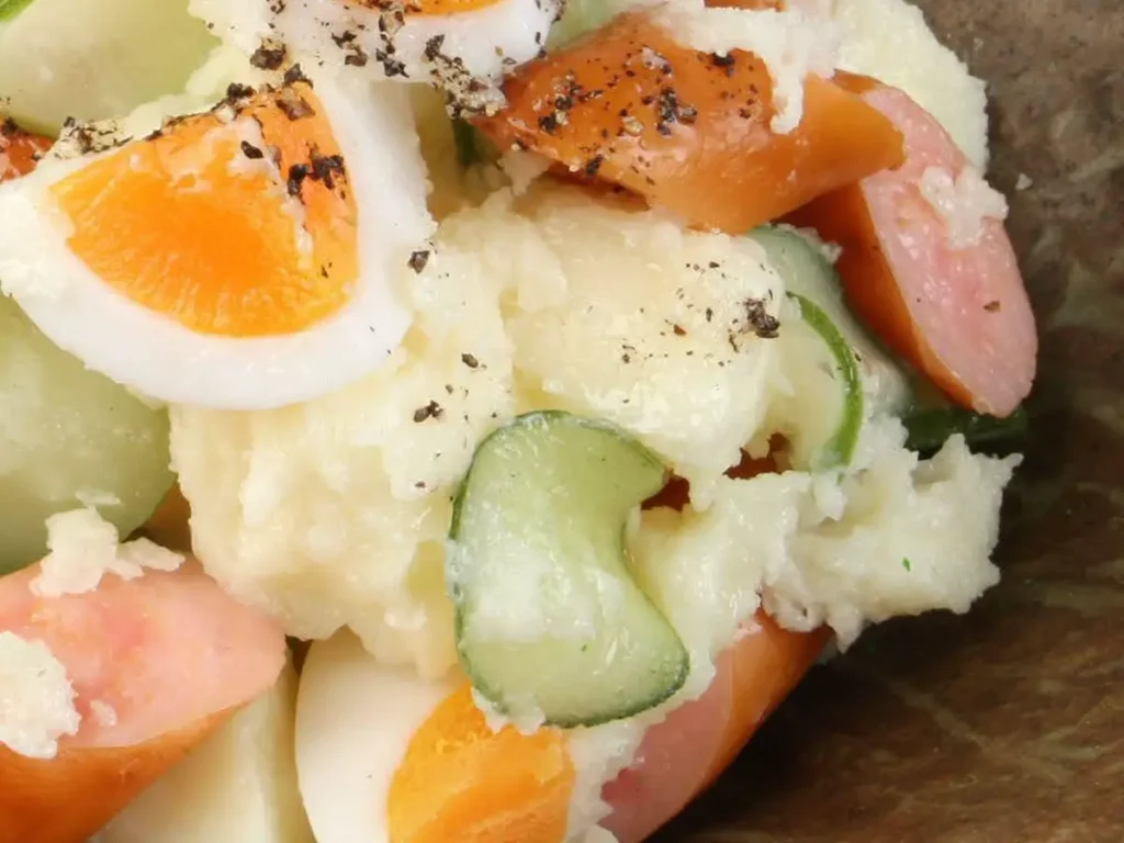 食品サンプルのポテトサラダの写真