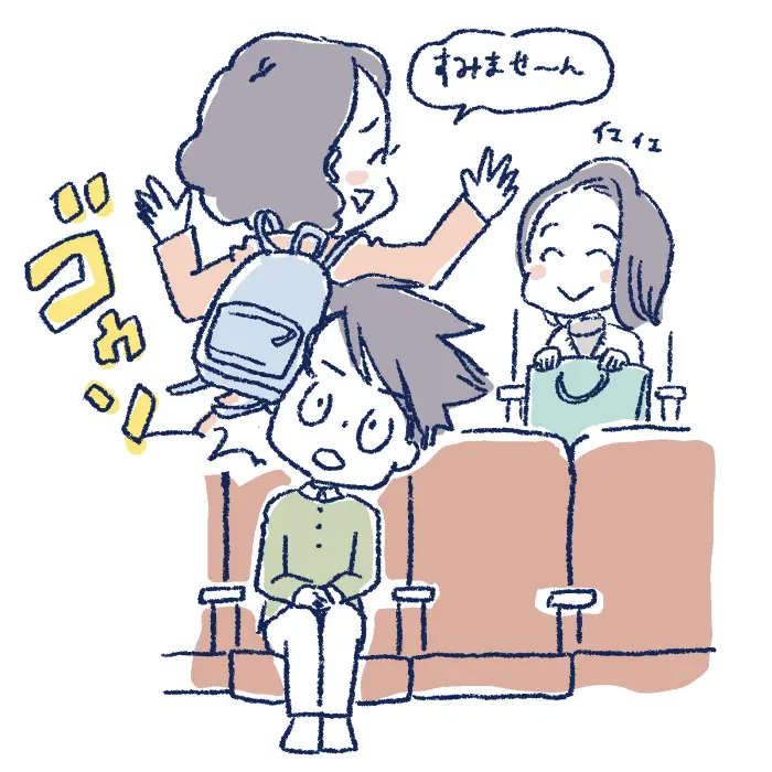 舞台観劇のマナー注意喚起のイラスト