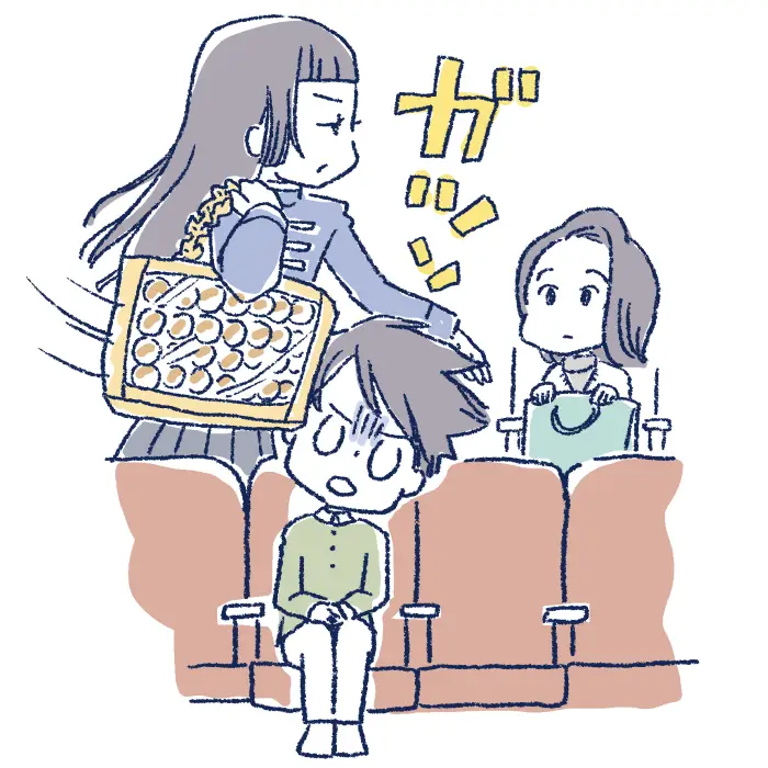 舞台観劇のマナー注意喚起のイラスト