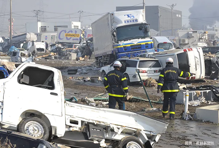 東日本大震災の被災地の写真