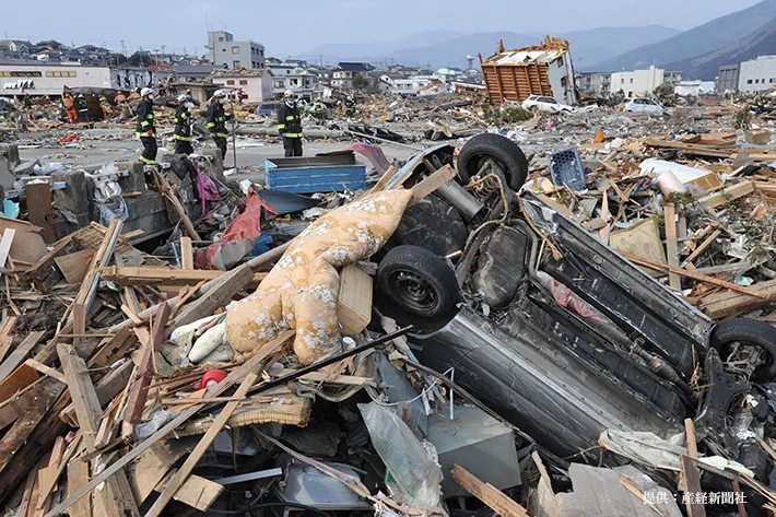 東日本大震災の被災地の写真