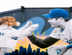 大谷翔平とデコピンの壁画