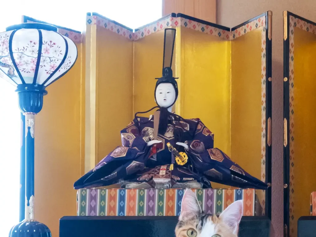 お雛様と猫の写真