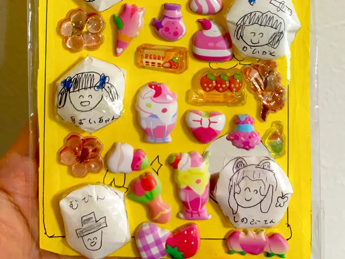 8歳の子供が作った鬼滅シールの写真