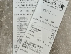 東京ディズニーシーの限定レシート（撮影：grapeトレンド編集部）