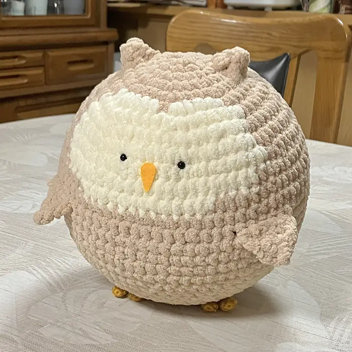 フクロウのあみぐるみの写真